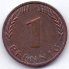 1 пфенниг 1966 Германия - 1 pfennig 1966 Germany, J, из оборота