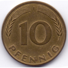 10 пфеннигов 1985 Германия - 10 pfennig 1985 Germany, F, из оборота