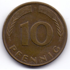 10 пфеннигов 1986 Германия - 10 pfennig 1986 Germany, F, из оборота