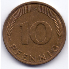 10 пфеннигов 1988 Германия - 10 pfennig 1988 Germany, G, из оборота