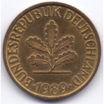 10 пфеннигов 1989 Германия - 10 pfennig 1989 Germany, G, из оборота