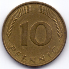 10 пфеннигов 1981 Германия - 10 pfennig 1981 Germany, J, из оборота