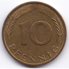 10 пфеннигов 1984 Германия - 10 pfennig 1984 Germany, J, из оборота