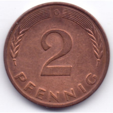 2 пфеннига 1981 Германия - 2 pfenniga 1981 Germany, G, из оборота