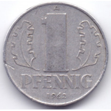 1 пфенниг 1962 Германия (ГДР) - 1 pfennig 1962 Germany (GDR), А, из оборота