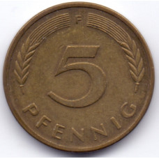 5 пфеннигов 1982 Германия - 5 pfennig 1982 Germany, F, из оборота