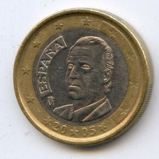 1 евро 2005 Испания - 1 euro 2005 Spain, из оборота