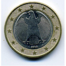 1 евро 2005 Германия - 1 euro 2005 Germany, J